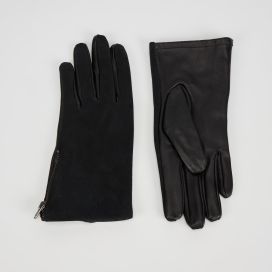 Gants noir zippées en similicuir