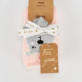 Chaussettes ours rose