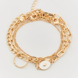 Lot de 4 bracelets chaines dorées multiples 