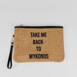 Pochette en jute Mykonos noir
