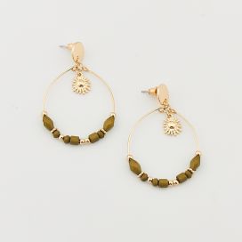 Boucles d'oreilles post anneaux avec perles